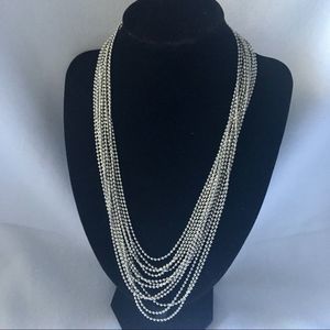 New York & Co 12 strand Metal Seed Bead Necklace